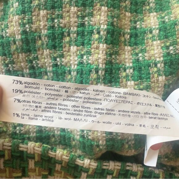Zara Green Tweed Pinafore Dress Size SMALL - Picture 11 of 12